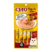 INABA Ciao Churu пюре из курицы и краба для кошек, 4 шт. по 14 г.