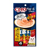INABA Ciao Churu пюре из тунца магуро и гребешка для кошек, 4 шт. по 14 г.