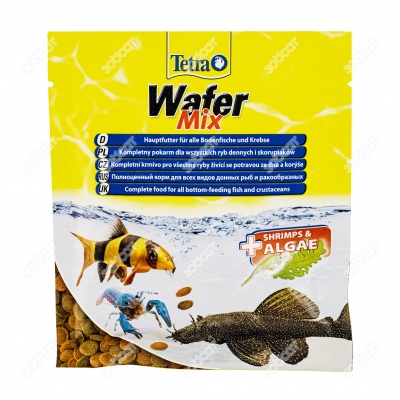 TETRA WAFER MIX корм в виде пластинок для донных рыб и ракообразных, 15 г.