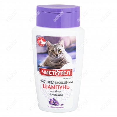 ЧИСТОТЕЛ МАКСИМУМ шампунь антипаразитарный для кошек, 180 мл.