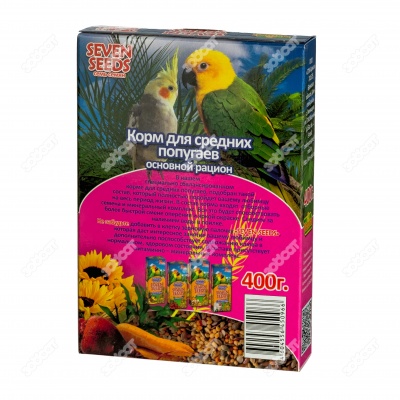 SEVEN SEEDS SPECIAL корм для средних попугаев, основной рацион, 400 г.