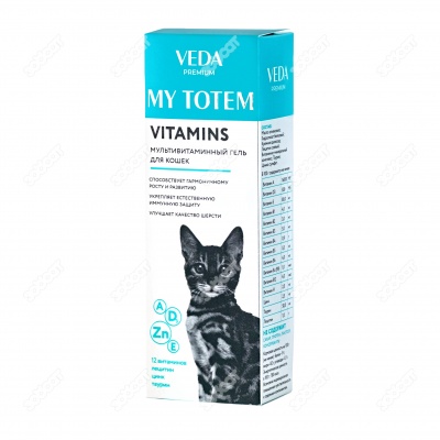 MY TOTEM VITAMINS мультивитаминный гель для кошек, 75 мл.